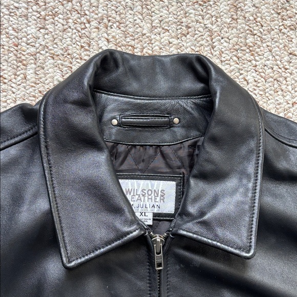 Wilson Leather Black Leather Jacket sz XL - Picture 5 of 16